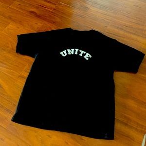 Black “UNITE” Terry Cloth Tshirt.